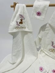 Bornoz Set - Çiçekli Ceylan Model