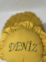 1 Metre Çapında Oyun Matı - Hardal Rengi