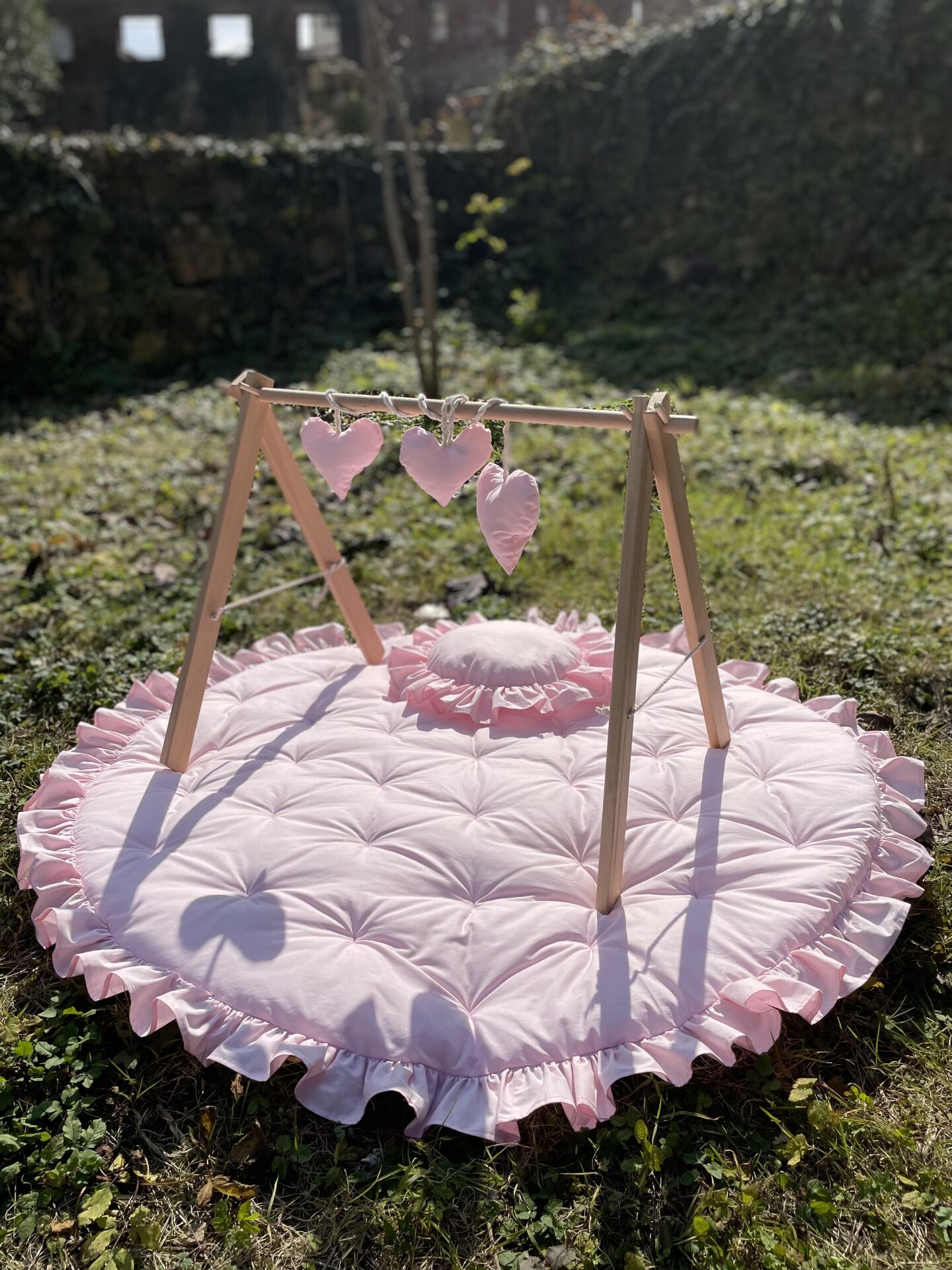 1 Metre Çapında Oyun Matı - Pembe Renk