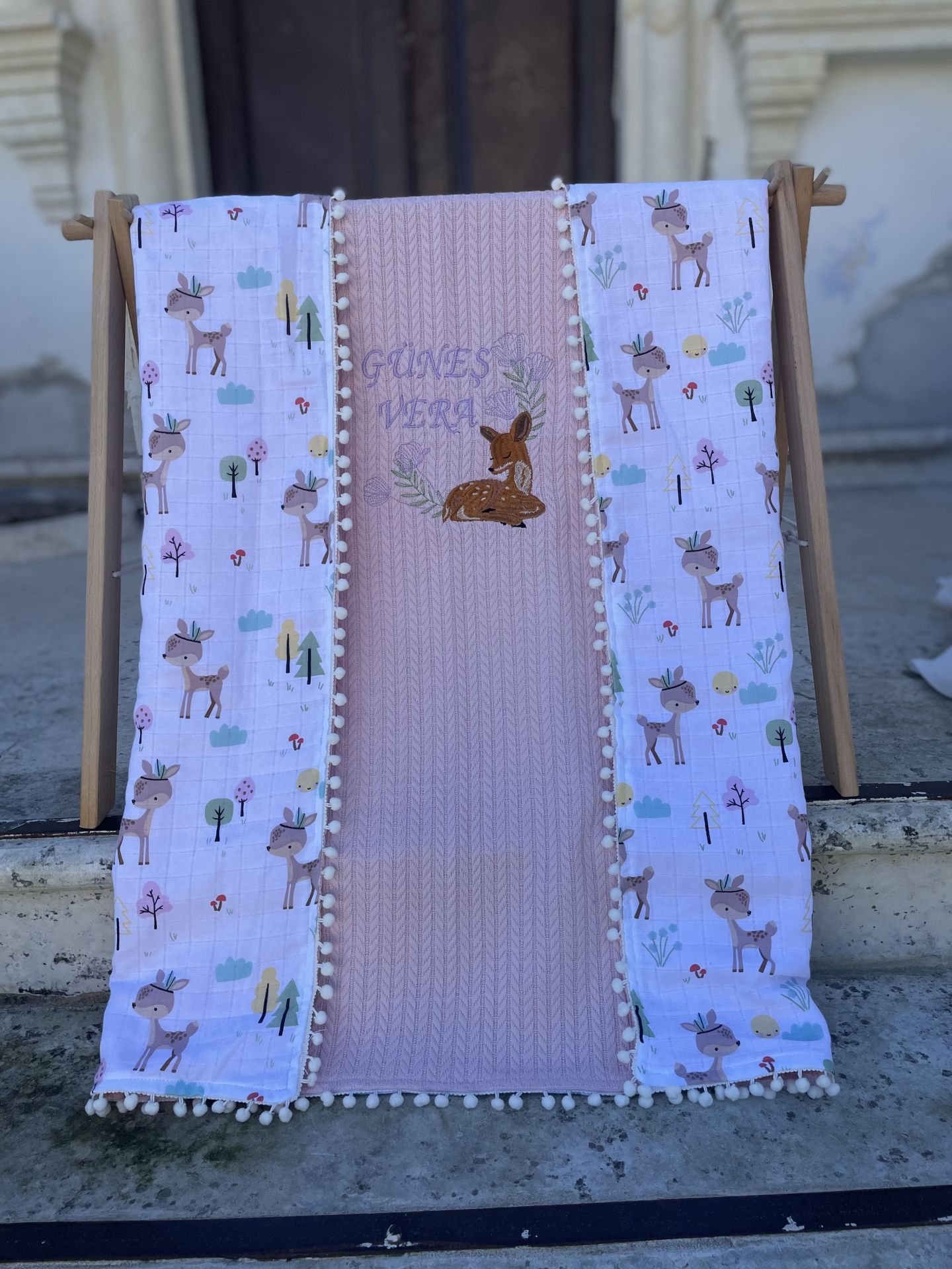 Pembe Örgü Bbattaniye - Müslin Ceylanlı Model